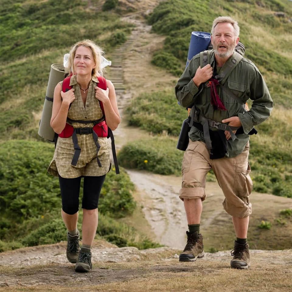 Gillan Anderson and Jason Isaacs in The Salt Path