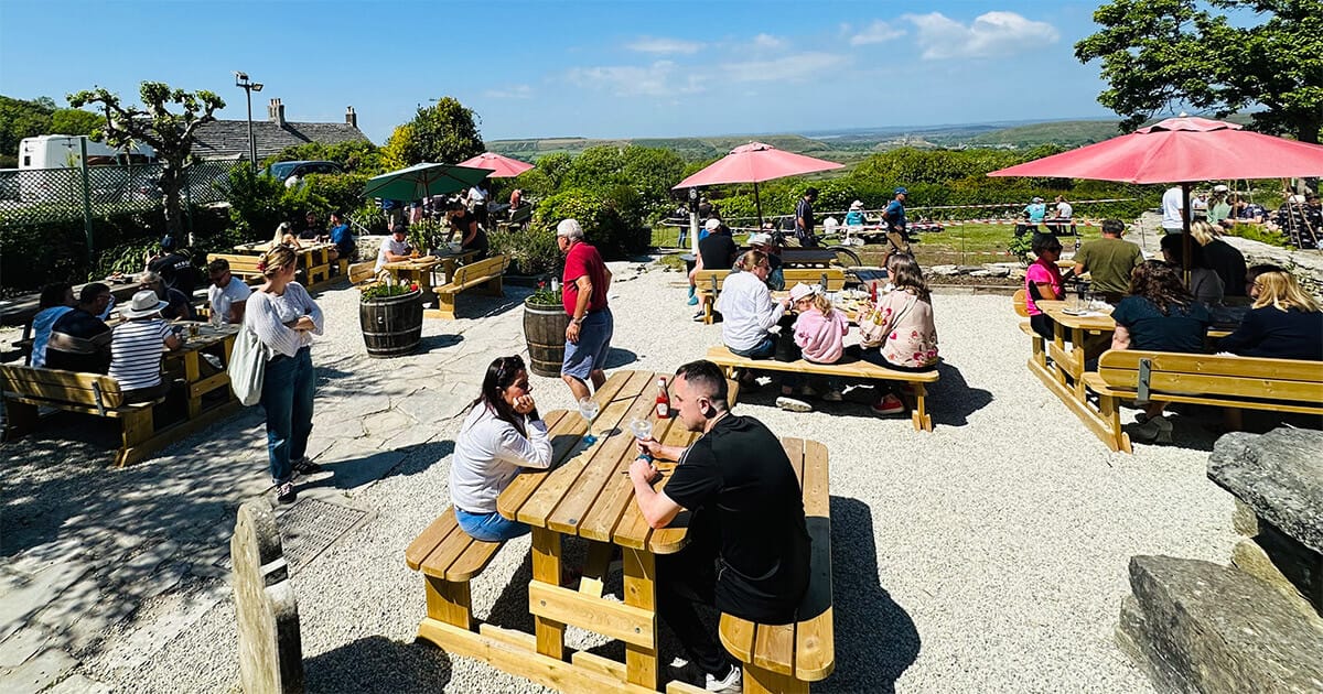 The recently refurbished pub beer garden at the Scott Arms Kingston