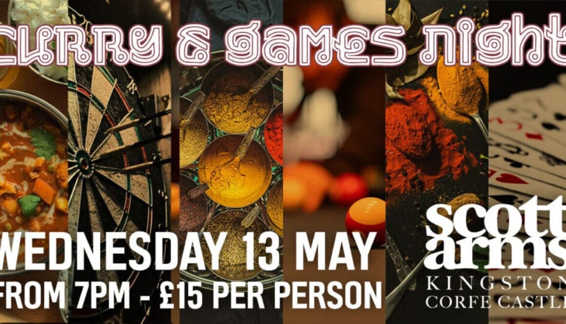 Curry and Games Night at the Scott Arms Wednesday 13 May 2026